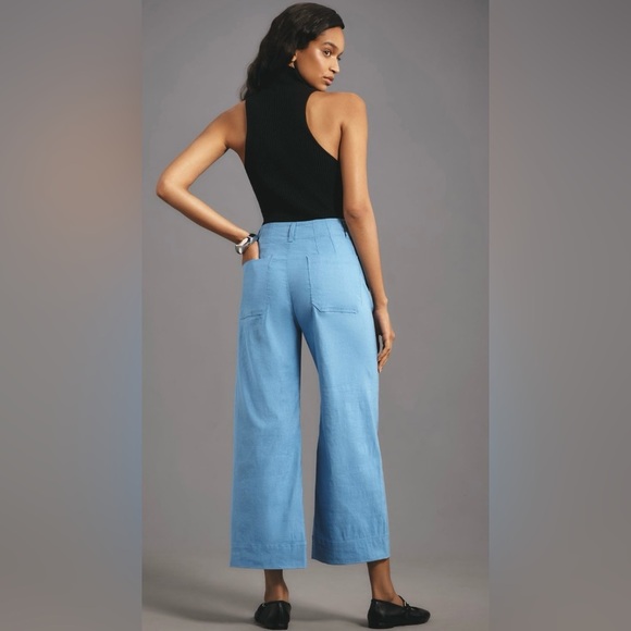 Anthropologie The Colette Cropped Wide-Leg Pants:Magic Fabric Sz 28 NWT READ - Picture 3 of 15